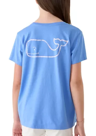Girls 7-16 Short Sleeve Vintage Whale T-Shirt