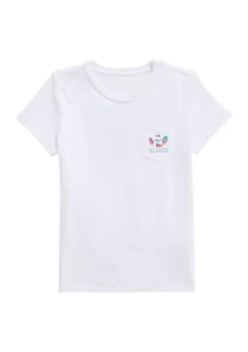 Girls 7-16 Drop Shoulder Ice Cream Surf Graphic T-Shirt
