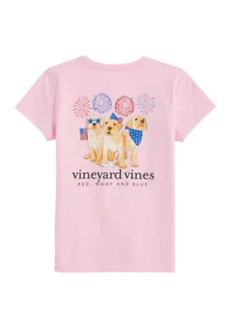 Girls 7-16 Short Sleeve Glitter Puppies Graphic T-Shirt