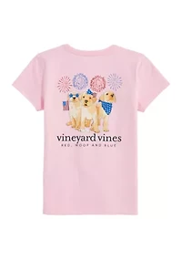 Girls 7-16 Short Sleeve Glitter Puppies Graphic T-Shirt