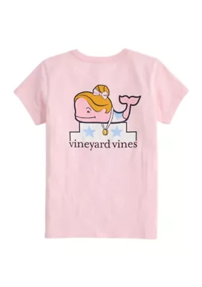 Girls 7-16 Gymnastics Whale Short Sleeve Graphic T-Shirt