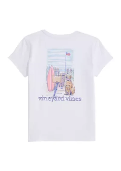 Girls 7-16 Beach Bike Dog Short Sleeve Graphic T-Shirt