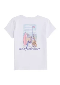 Girls 7-16 Beach Bike Dog Short Sleeve Graphic T-Shirt