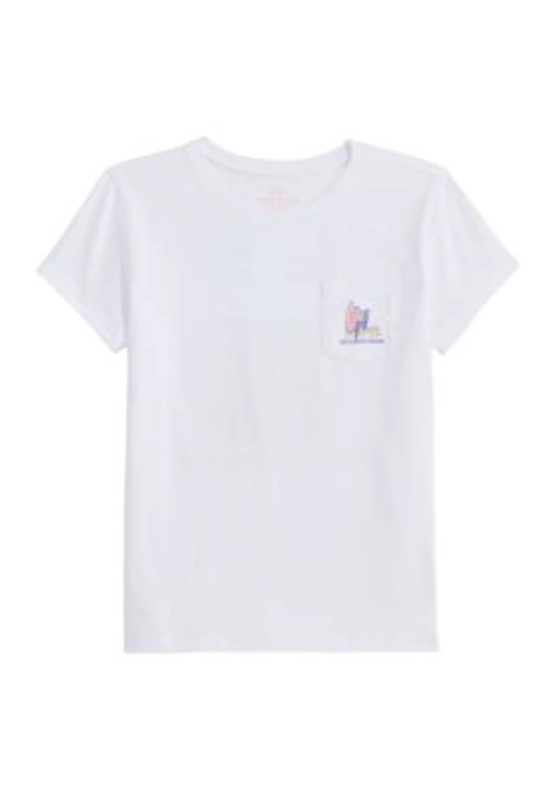 Girls 7-16 Beach Bike Dog Short Sleeve Graphic T-Shirt