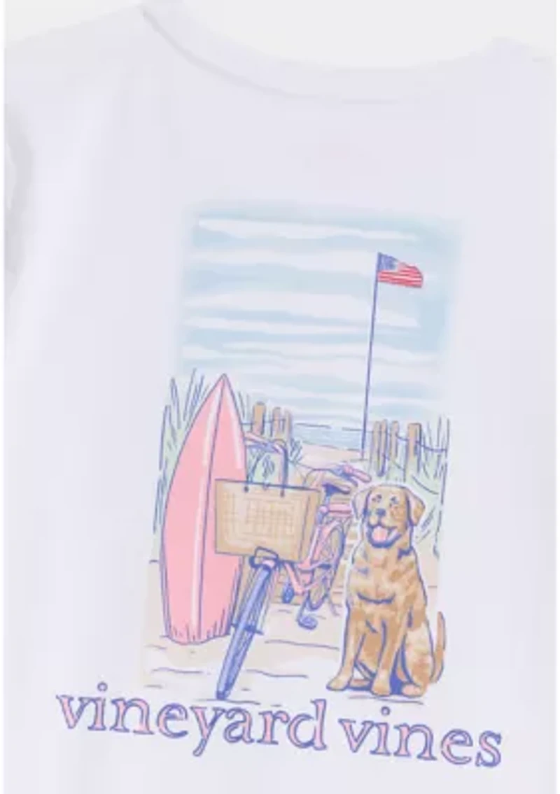 Girls 7-16 Beach Bike Dog Short Sleeve Graphic T-Shirt