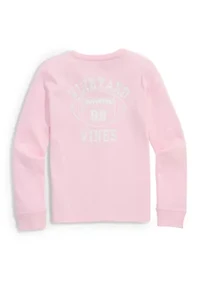 Girls 7-16 Long Sleeve Chest Pocket Football Graphic T-Shirt