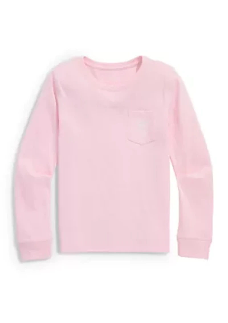 Girls 7-16 Long Sleeve Chest Pocket Football Graphic T-Shirt