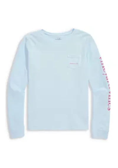 Girls 7-16 Long Sleeve Vintage Whale Logo Graphic T-Shirt