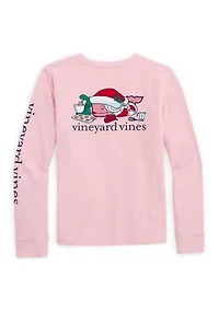 Girls 7-16 Mrs. Claus Character Whale Long-Sleeve Graphic T-Shirt