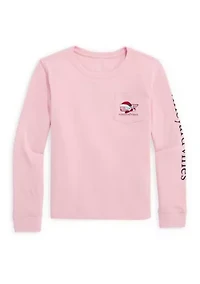 Girls 7-16 Mrs. Claus Character Whale Long-Sleeve Graphic T-Shirt