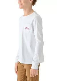 Girls 7-16 Holiday Pups Long Sleeve Pocket T-Shirt