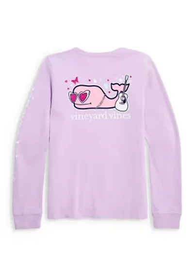 Girls' 7-16 Pop Star Whale Long-Sleeve Pocket Shirt