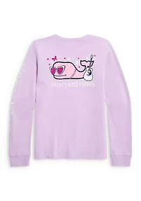 Girls' 7-16 Pop Star Whale Long-Sleeve Pocket Shirt
