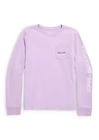 Girls' 7-16 Pop Star Whale Long-Sleeve Pocket Shirt