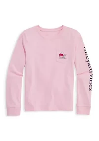 Girls 7-16 Apres Ski Cocoa Whale Long-Sleeve Pocket T-Shirt