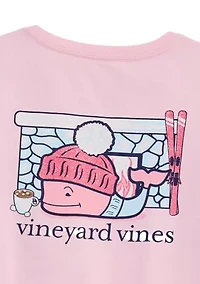 Girls 7-16 Apres Ski Cocoa Whale Long-Sleeve Pocket T-Shirt