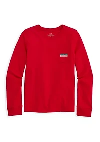 Girls 7-16 Holiday Stockings Long-Sleeve Pocket T-Shirt