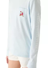 Girls 7-16 Sunset Ski Pups Long Sleeve Pocket Shirt