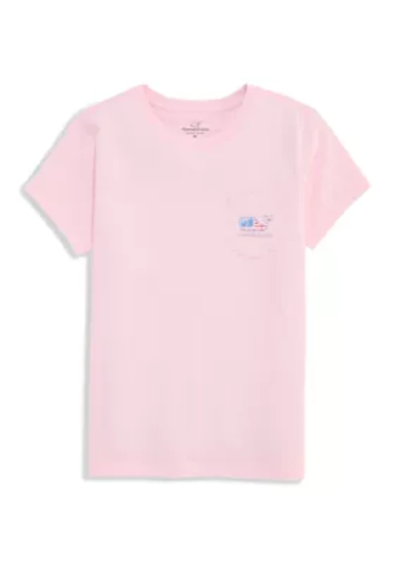 Girls 7-16 Flag Whale Graphic T-Shirt