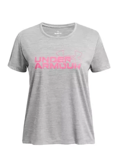 Girls 7-16 UA Tech™ Twist Wordmark Logo Short Sleeve T-Shirt