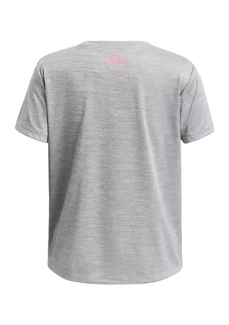 Girls 7-16 UA Tech™ Twist Wordmark Logo Short Sleeve T-Shirt