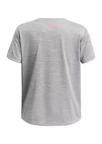 Girls 7-16 UA Tech™ Twist Wordmark Logo Short Sleeve T-Shirt