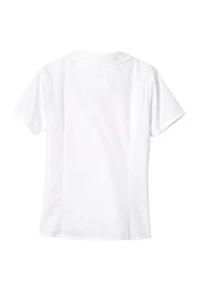 Girls Short Sleeve Modern Peter Pan Collar Blouse