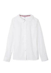 Girls Long Sleeve Modern Peter Pan Collar Blouse