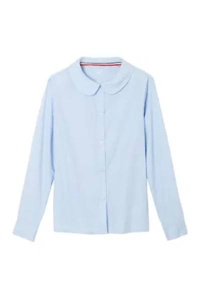 Girls Long Sleeve Modern Peter Pan Collar Blouse