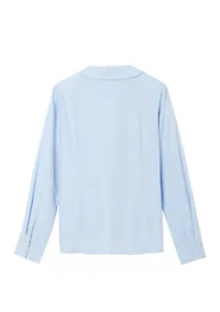 Girls Long Sleeve Modern Peter Pan Collar Blouse