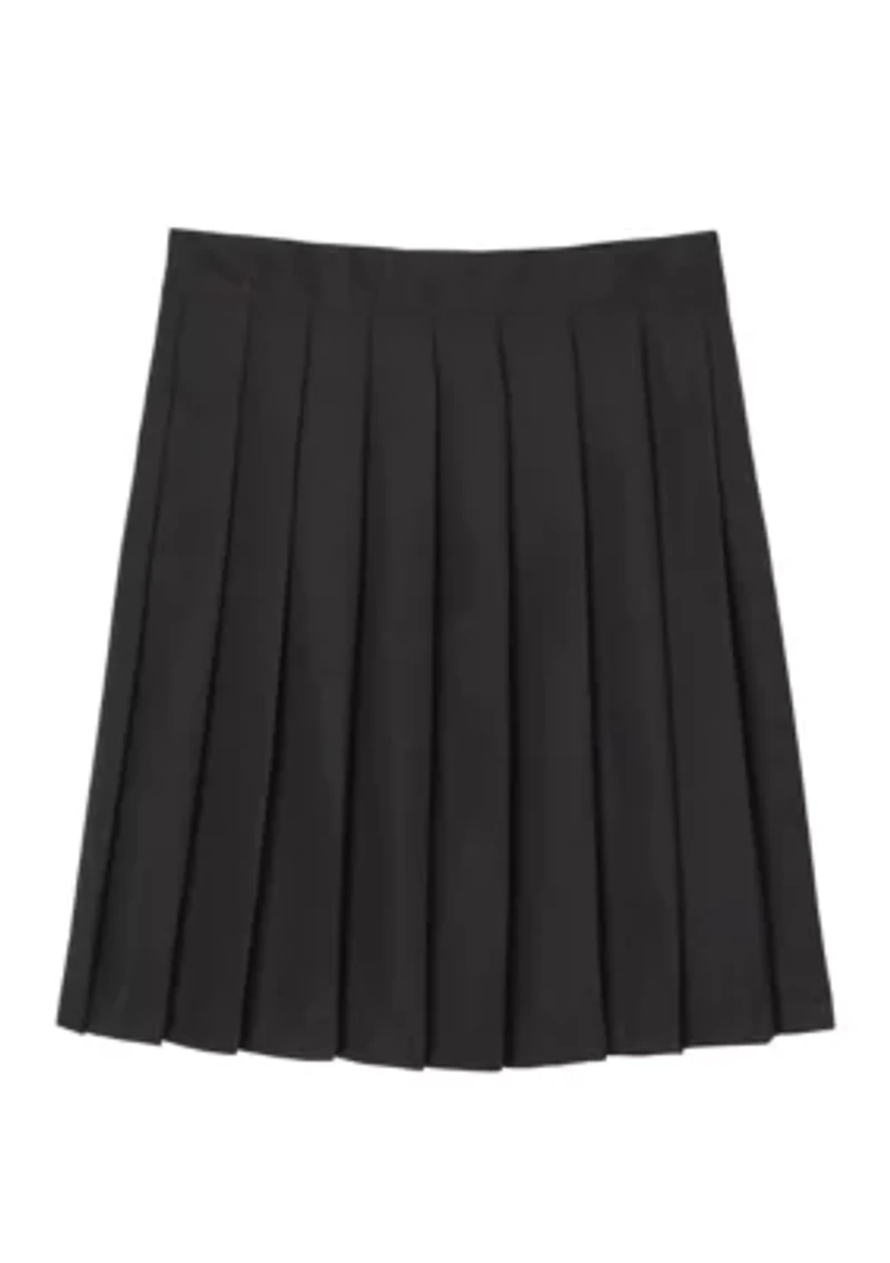 Girls 7-20 Adjustable Waist Mid Length Pleated Skirt
