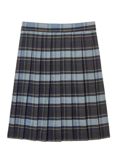 Girls 7-20 Adjustable Waist Mid Length Plaid Pleated Skirt