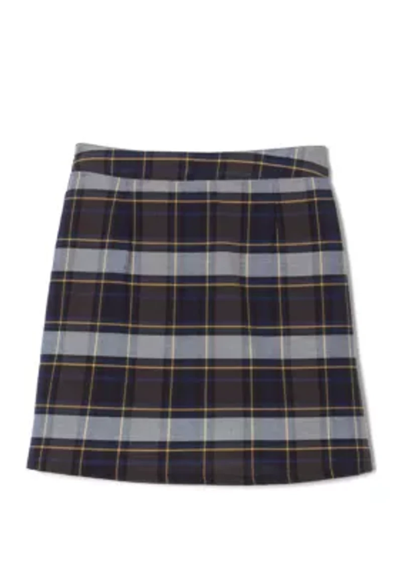 Girls 7-20 Adjustable Waist Plaid 2 Tab Scooter