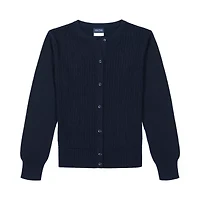 Girls 7-16 Pointelle Button Front Cardigan