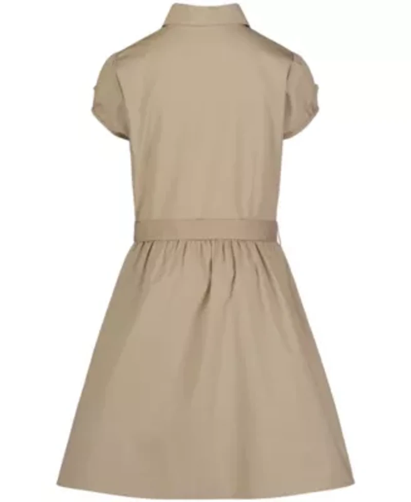 Girls 7-16 Short Sleeve Belted Shirtdress