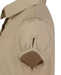 Girls 7-16 Short Sleeve Belted Shirtdress