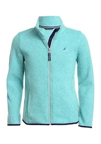 Girls 4-6x Sweater Fleece Jacket