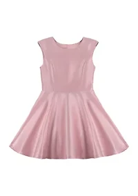 Girls 4-6x Pink and Silver Woven Dress