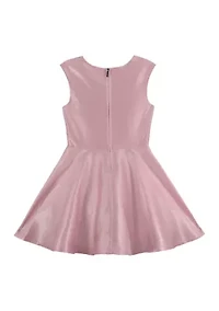 Girls 4-6x Pink and Silver Woven Dress