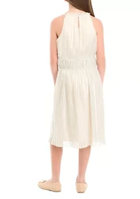 Girls 7-16 Shirred Shimmer Midi Dress