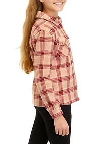 Girls 7-16 Long Sleeve Fleece Shacket