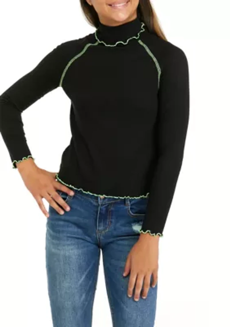 Girls 7-16 Long Sleeve Turtleneck Sweater