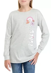 Girls 7-16 Long Sleeve Oversized Boyfriend Top