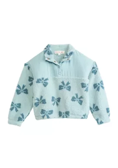 Girls 4-6x Long Sleeve Fleece Fashion Basic Sweatshirt