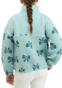 Girls 7-16 Printed Sherpa Pullover
