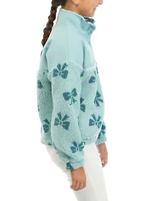 Girls 7-16 Printed Sherpa Pullover