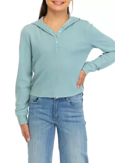 Girls 7-16 Thermal Knit Hoodie