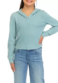 Girls 7-16 Thermal Knit Hoodie