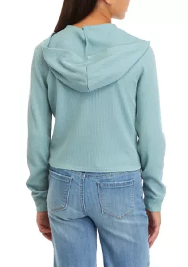 Girls 7-16 Thermal Knit Hoodie