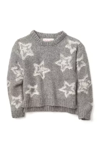 Girls 4-6x Allover Print Stars Sweater